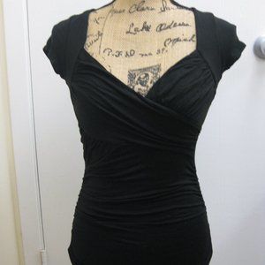 NWT Arden B black blouse shirt top XS extra small